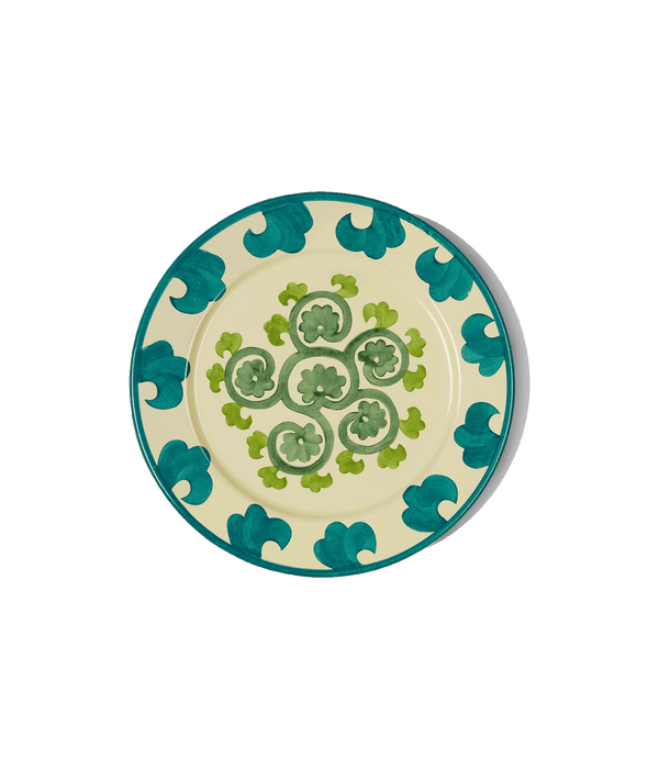 Flower Serving Plate in Yellow & Green