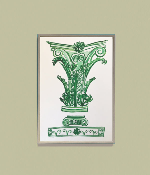 Green Column Print