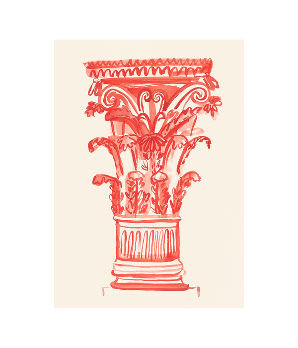 Red Column Print