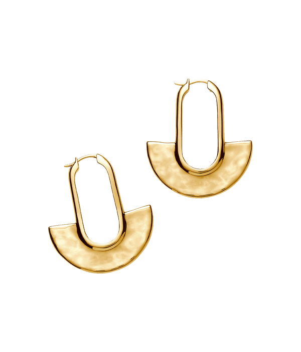 Zenyu Fan Medium Gold Hoop Earrings