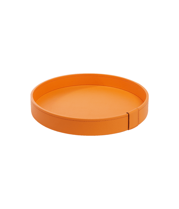 Orange Gea Leather Tray - Medium
