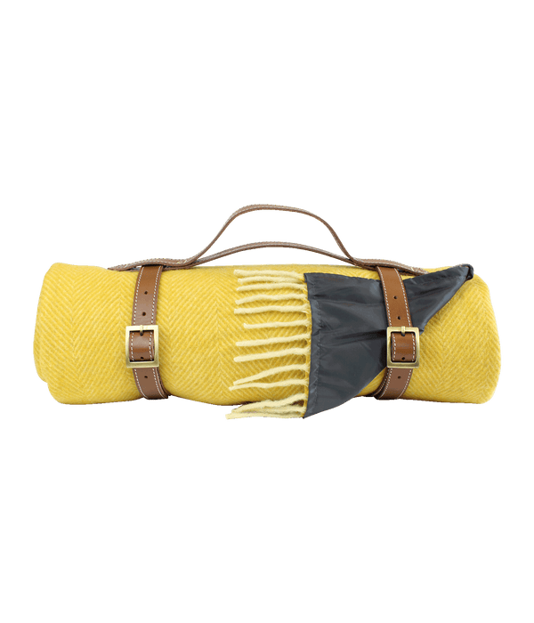 Mustard Herringbone Picnic Blanket