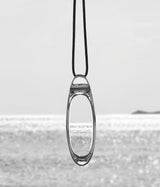 Magnifying Lens silver, glass and cord necklace