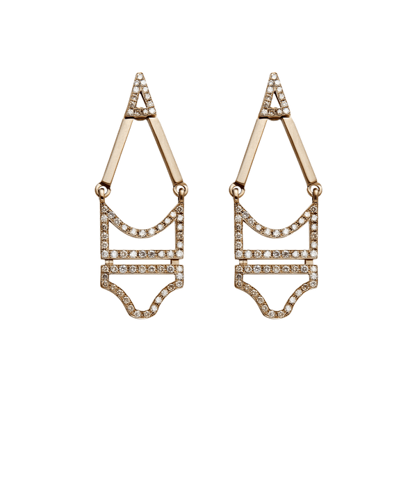 Minotavros gold and diamond drop earrings