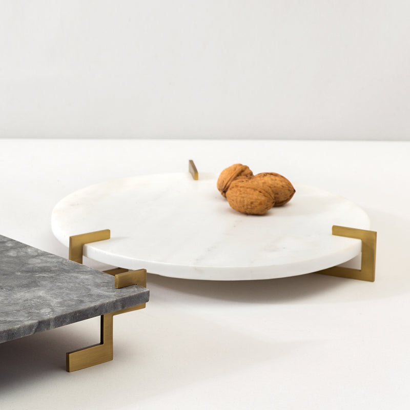 Ophelos marble and brass tray