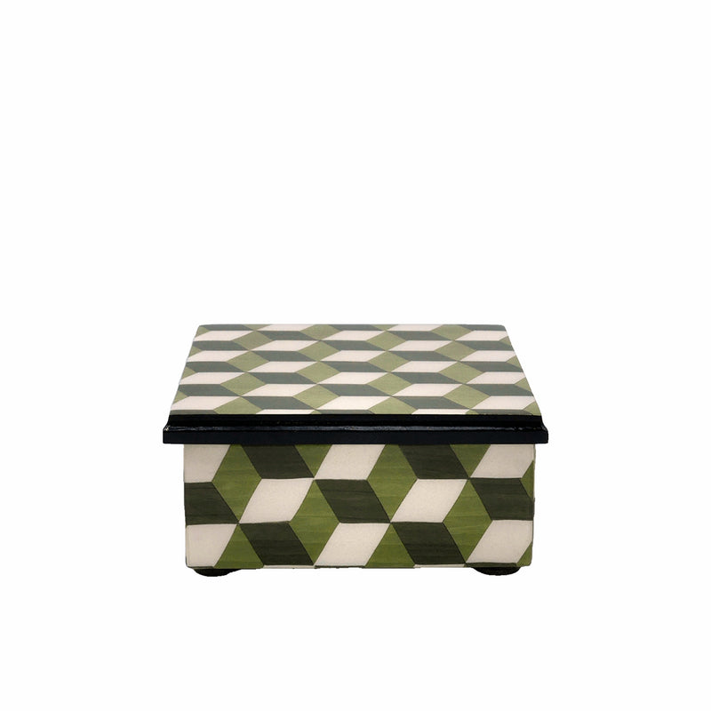 Rombo Green Wooden Decorative Box