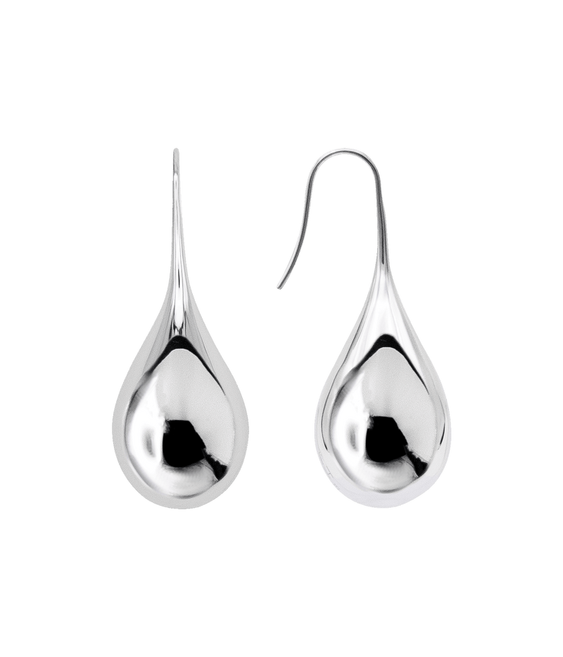 Large Drop Earrings in Silver