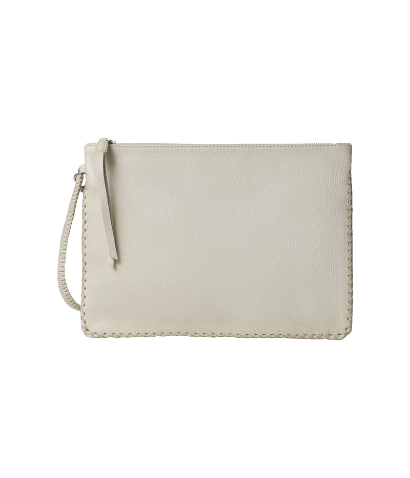 Maxi Pochette Off-White Grained Leather
