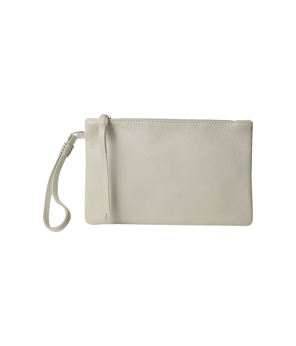 Slim Pochette in Off-White Grained Leather