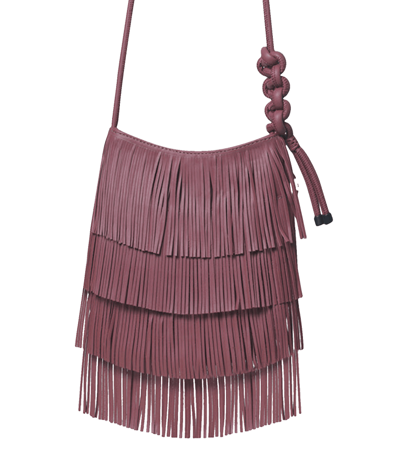 Fringe Messenger in Maroon Smooth Leather