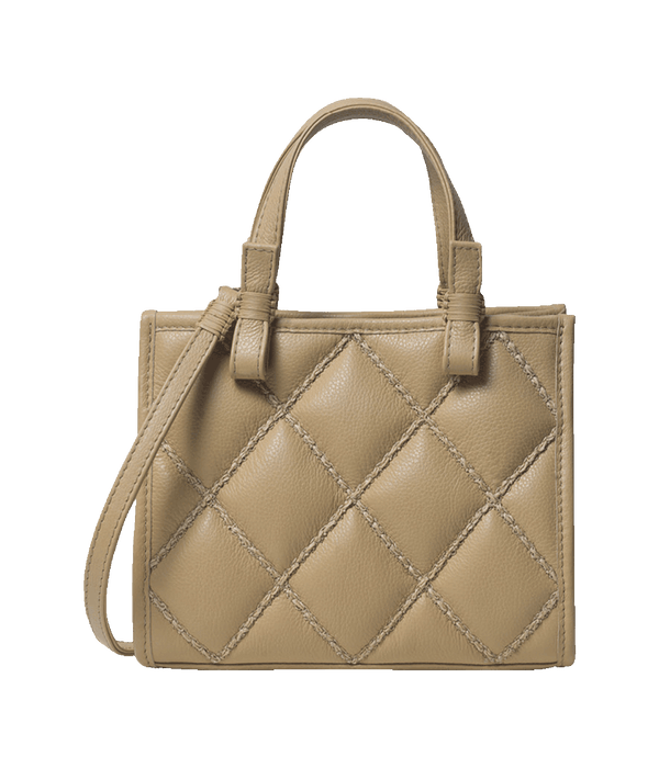 Mini Cross Tote in Magnolia Quilted Leather