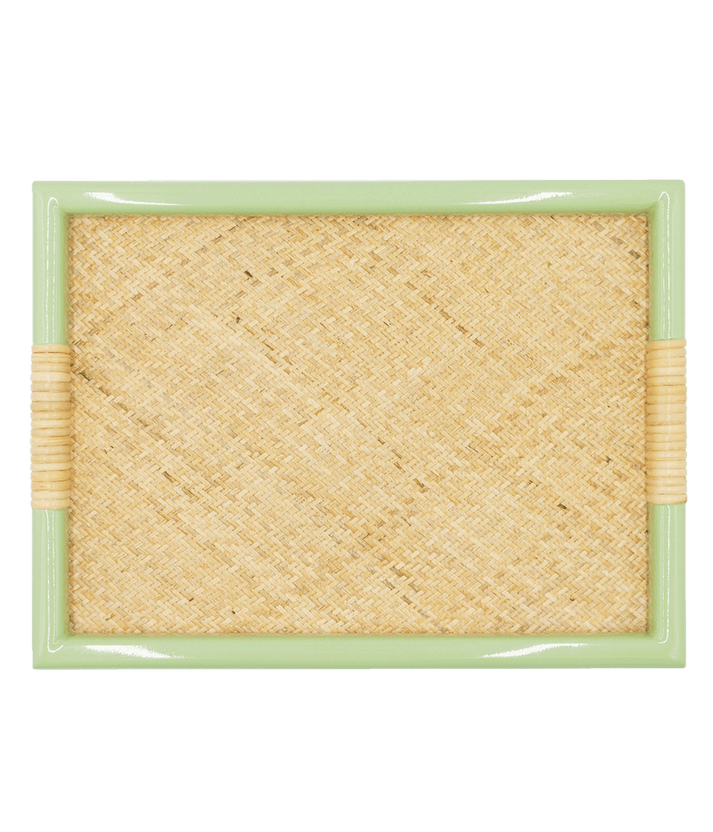 Bamboo Trellis Tray in Celadon Green- Large