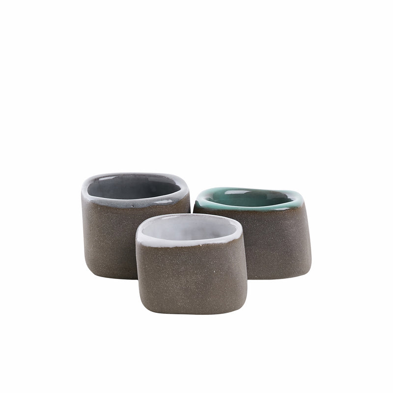 Set of 3 ceramic mini bowls