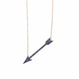 "Arrow" 9k rose gold and sapphire necklace