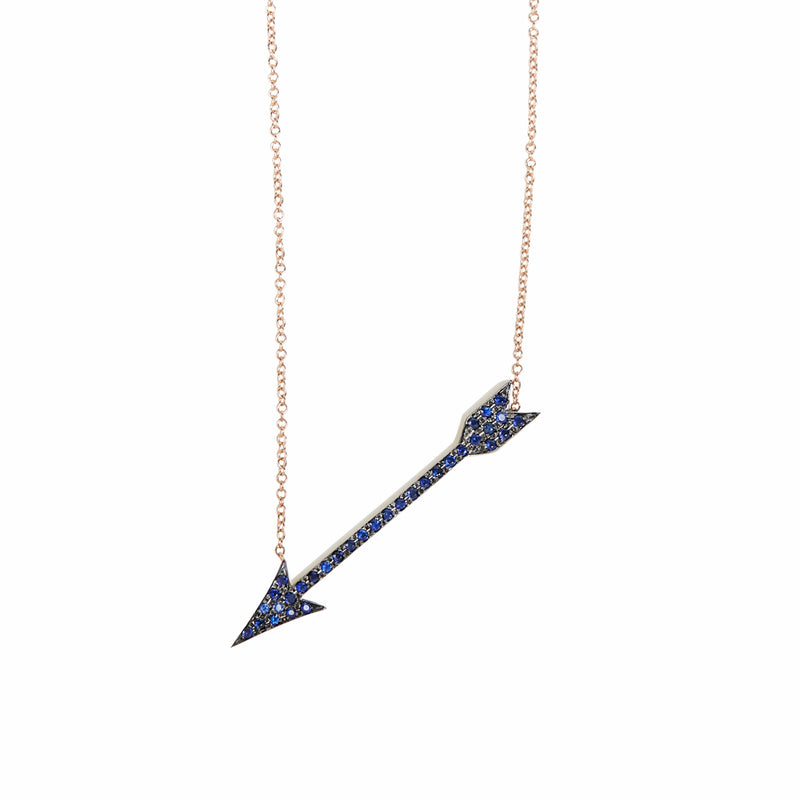 "Arrow" 9k rose gold and sapphire necklace