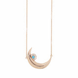 "Eye-Moon" 18k rose gold, turquoise and diamond necklace