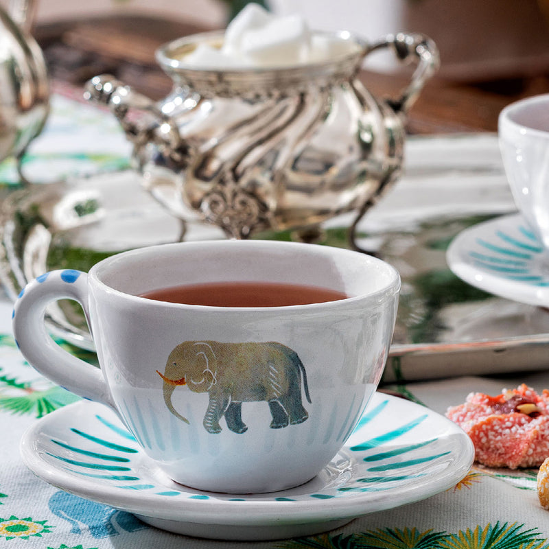 Elephant Family Set of 2 Tea Cups & Saucers