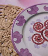 Flower Charger Plate in White & Purple