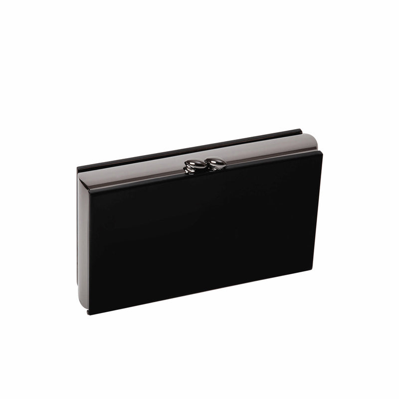 Black Sand rhodium-plated clutch