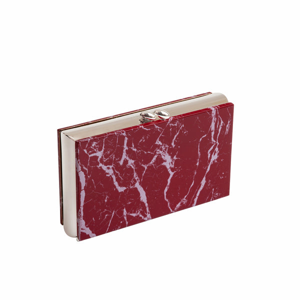 Rodeo Drive silver-plated marble-effect clutch