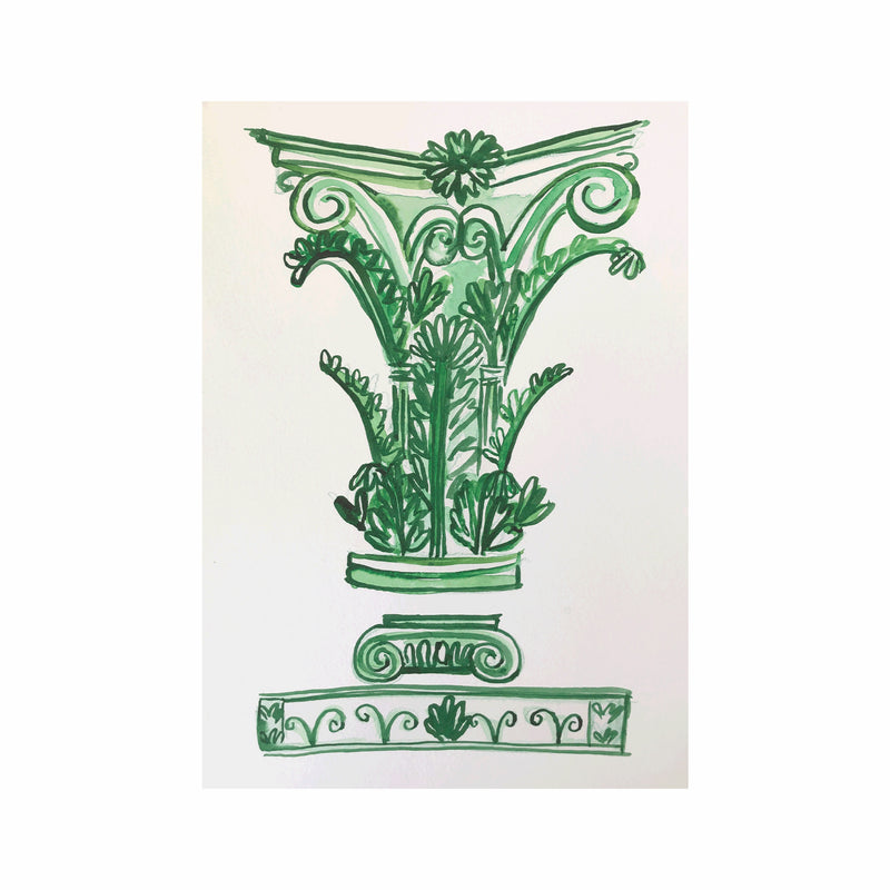 Green Column Print