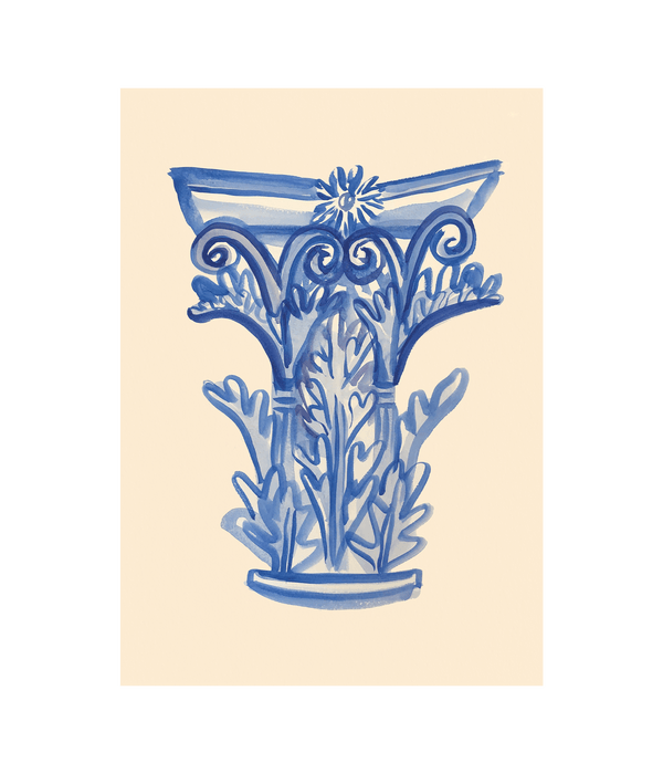 Blue Column Print