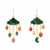 Cloud & Rain gold-plated multi-stone drop earrings