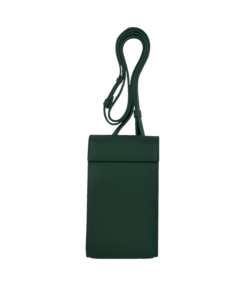 Leather Phone Bag in Dark Green