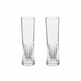 Furrow Set of 2 Crystal Glass Champagne Flutes (polished)