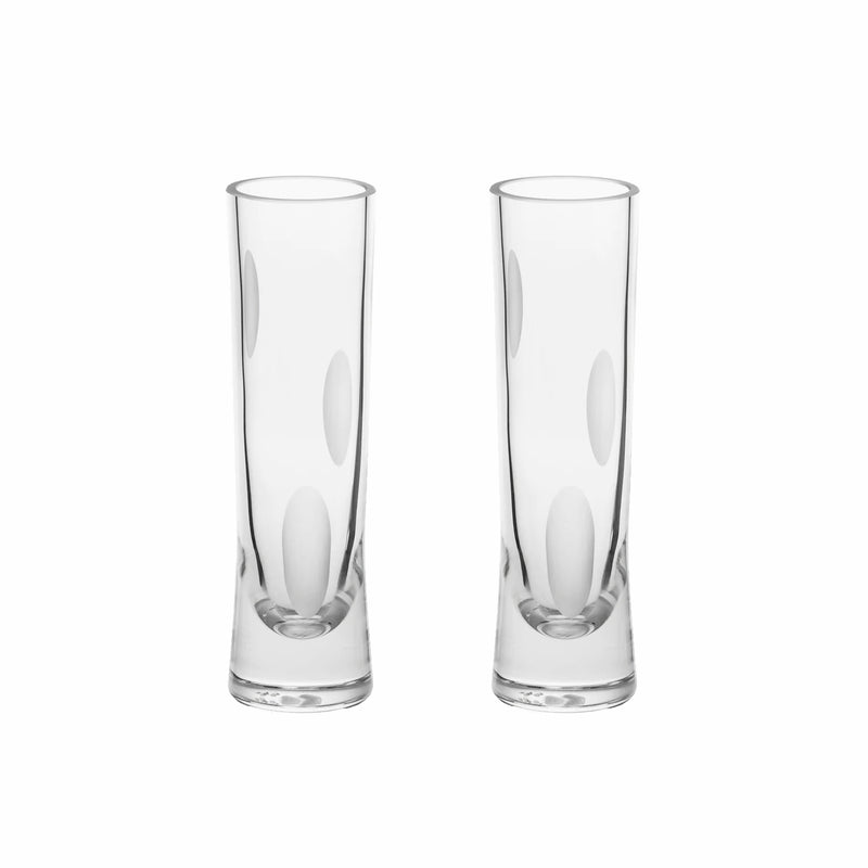 Dew Set of 2 Crystal Glass Champagne Flutes (frosted)