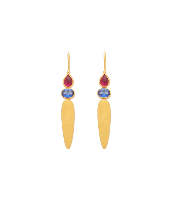 Crystal Sense Small Earrings in Blue & Fuchsia