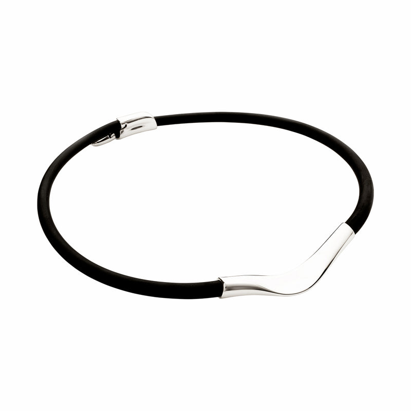 "New York" Sterling Silver and Neoprene Choker