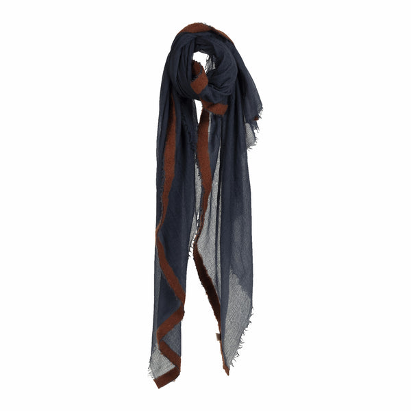 Souffle Cashmere Shawl in Night & Mountain