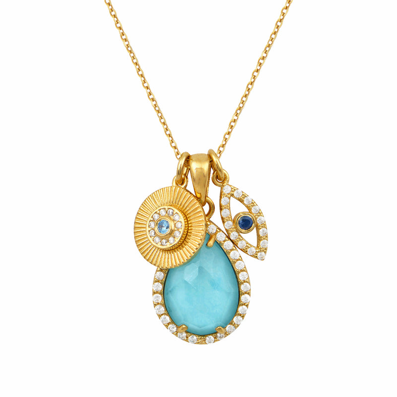 Lara Necklace in Aqua