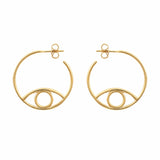 Gold Eye Hoop Earrings