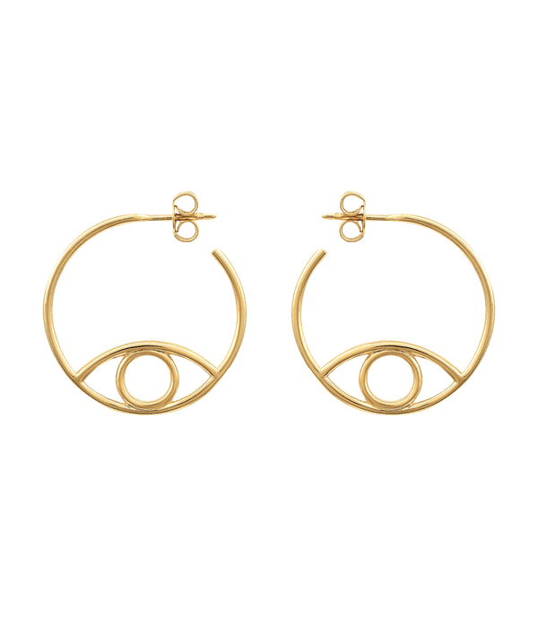 Gold Eye Hoop Earrings