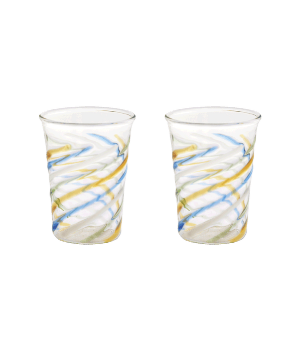 Swirl Set of 2 Multicolour Glass Cups