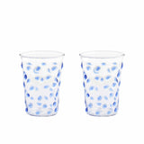 Dotty Set of 2 Blue Glass Cups