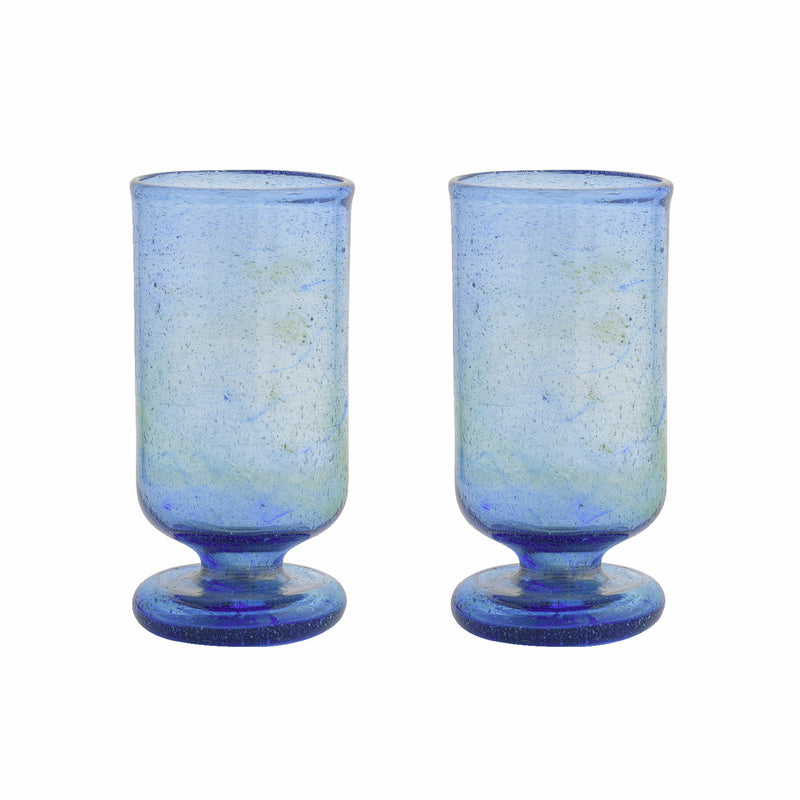 Zazzy Set of 2 Blue Tall Goblets