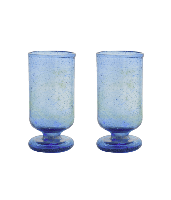 Zazzy Set of 2 Blue Tall Goblets