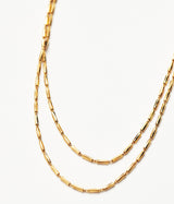 Savi Vintage Link Double Chain Gold Necklace