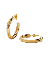 Ridge Large Gold Hoop Earrings