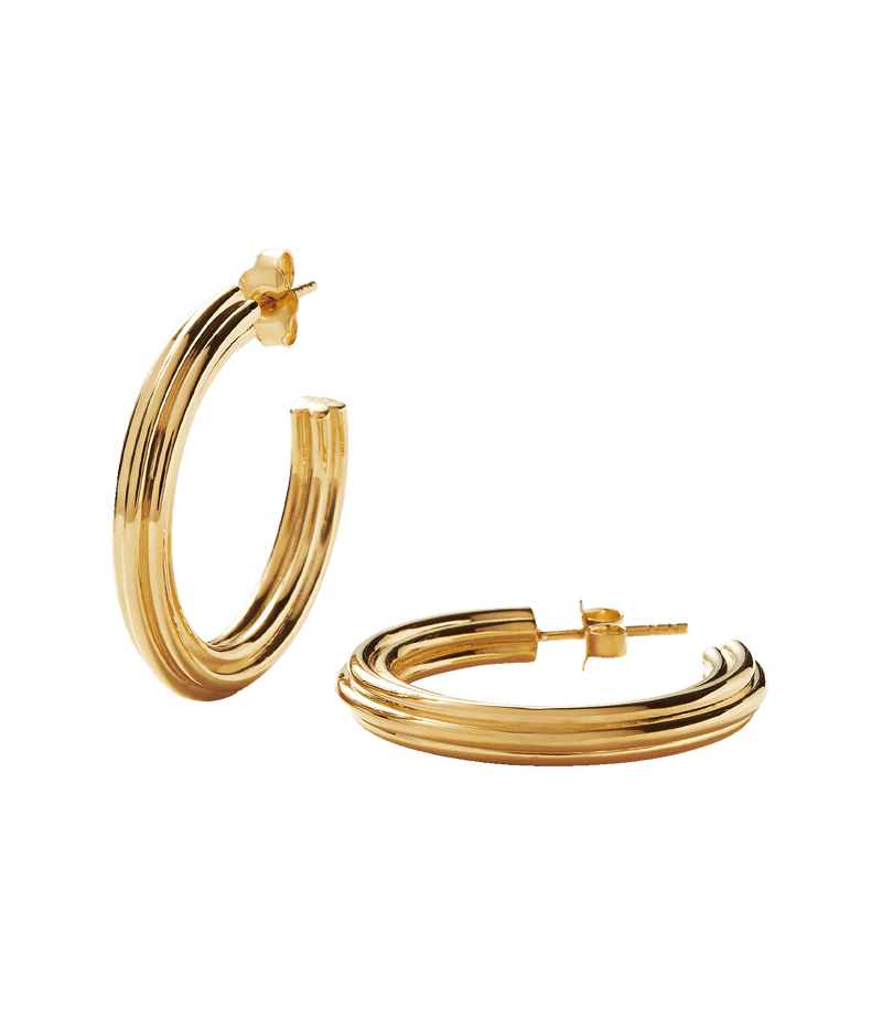 Ridge Large Gold Hoop Earrings