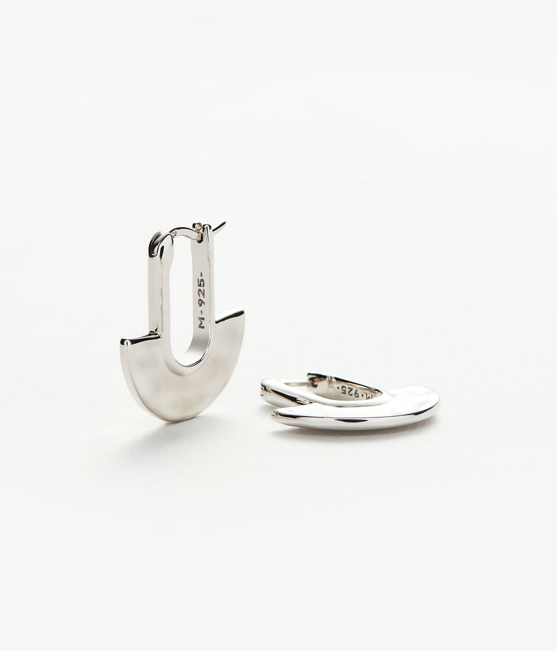 Zenyu Fan Mini Silver Hoop Earrings