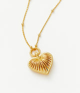 Ridge Heart Gold Charm Necklace