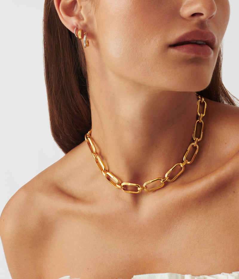 Zenyu Link Chunky Gold Chain Necklace
