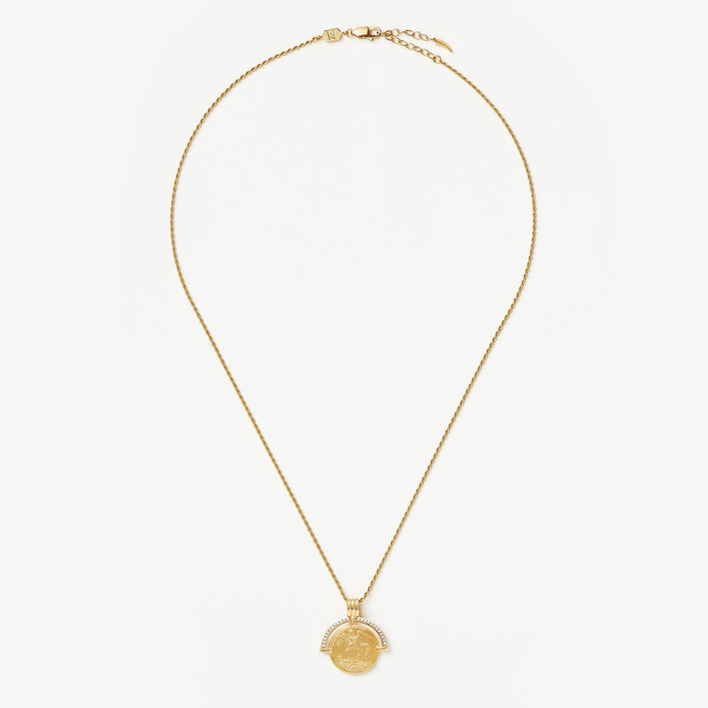 Lucy Williams Fortuna Arc Coin Gold Necklace