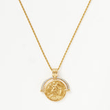 Lucy Williams Fortuna Arc Coin Gold Necklace