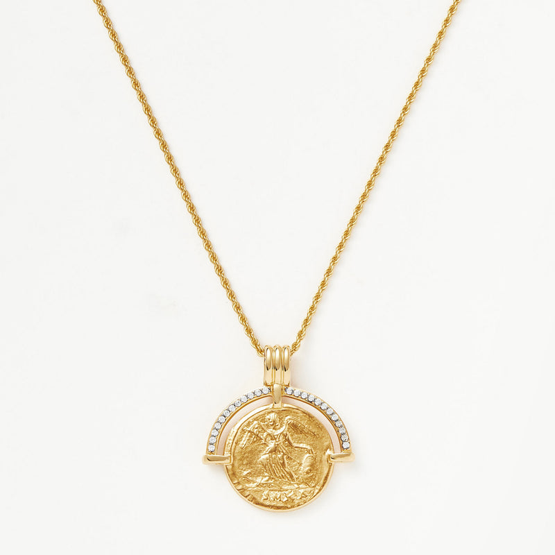 Lucy Williams Fortuna Arc Coin Gold Necklace