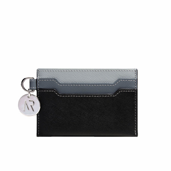 Leather Cardholder In Grey